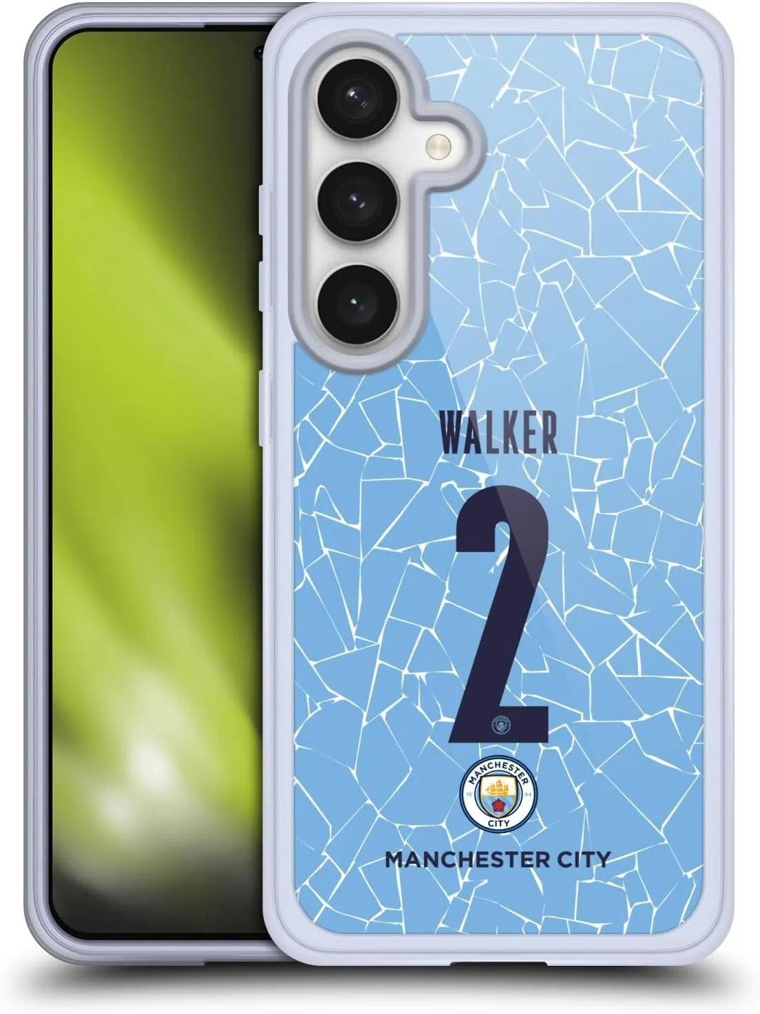 Head Case Designs Officially Licensed Manchester City Man City FC Kyle Walker 2020/21 Players Home Kit Group 2 Gel Case [Military Grade Protection] Compatible with Samsung Galaxy S24 5G and MagSafe