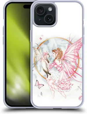 Head Case Designs Officially Licensed Nene Thomas The Gift Pink with Cat Fairies Soft Gel Case [Military Grade Protection] Compatible with Apple iPhone 15 Plus