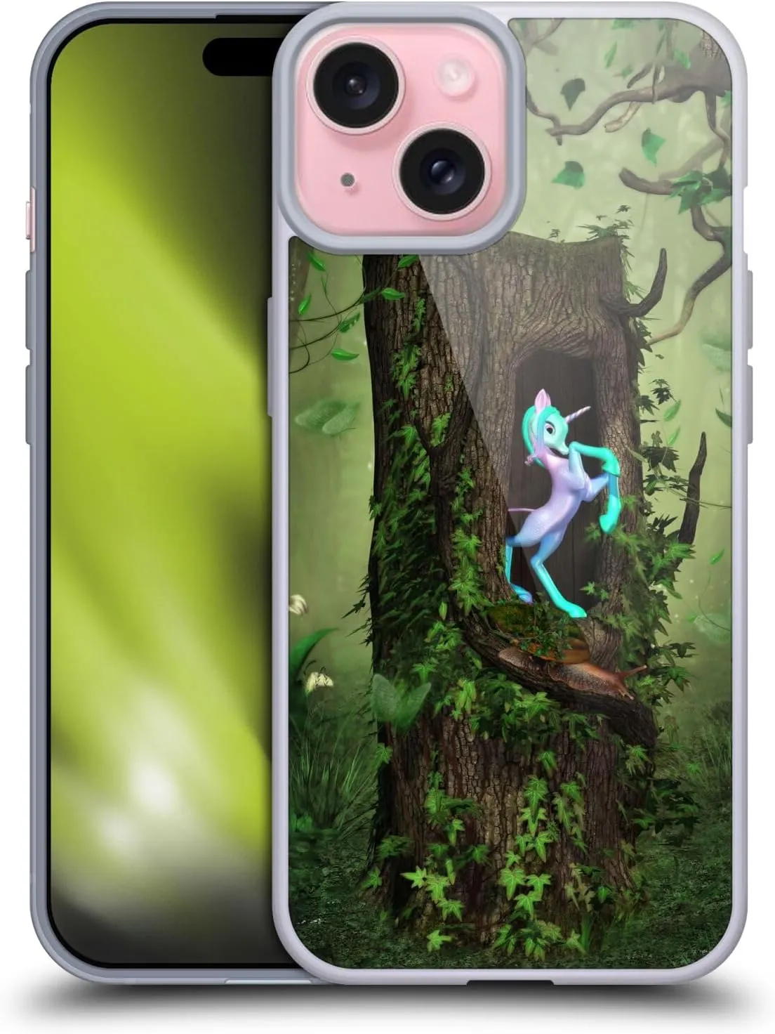 Head Case Designs Officially Licensed Simone Gatterwe Secret Wood Lands and Places Soft Gel Case [Military Grade Protection] Compatible with Apple iPhone 15
