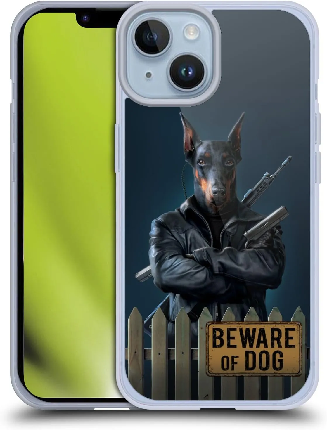 Head Case Designs Officially Licensed Vincent HIE Beware of Dog Canidae Gel Case [Military Grade Protection] Compatible with Apple iPhone 14 and Compatible with MagSafe