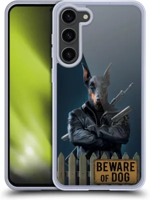 Head Case Designs Officially Licensed Vincent HIE Beware of Dog Canidae Gel Case [Military Grade Protection] Compatible with Samsung Galaxy S23  5G and Compatible with MagSafe