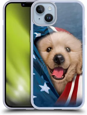 Head Case Designs Officially Licensed Vincent HIE Patriotic Golden Retriever Canidae Gel Case [Military Grade Protection] Compatible with Apple iPhone 14 Plus and Compatible with MagSafe