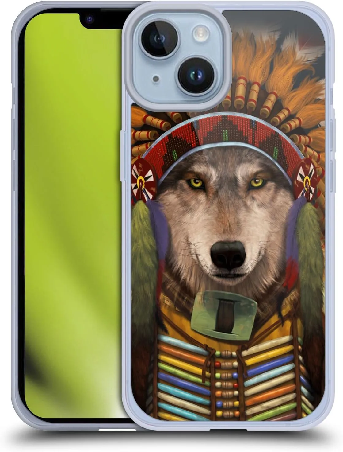 Head Case Designs Officially Licensed Vincent HIE Wolf Spirit Chief Canidae Gel Case [Military Grade Protection] Compatible with Apple iPhone 14 and Compatible with MagSafe