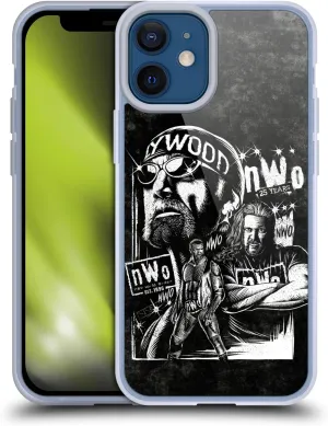 Head Case Designs Officially Licensed WWE Fathead Superstar NWO Gel Case [Military Grade Protection] Compatible with Apple iPhone 12 Mini