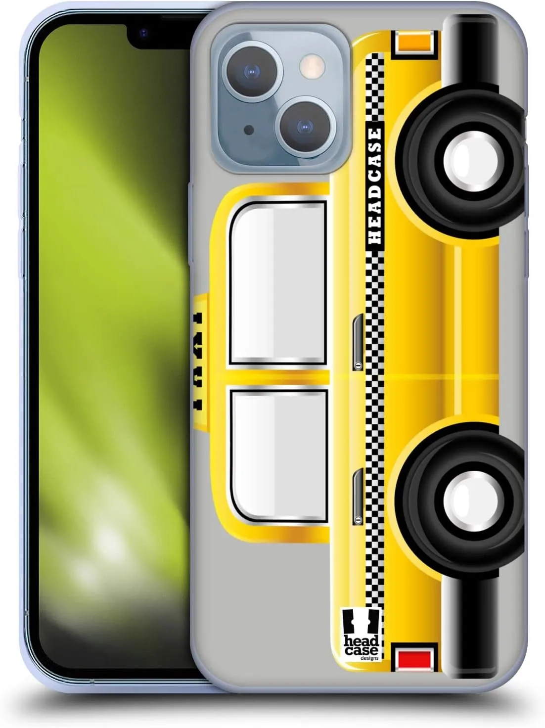Head Case Designs Taxicab Yellow Cab Gel Case [Military Grade Protection] Compatible with Apple iPhone 14