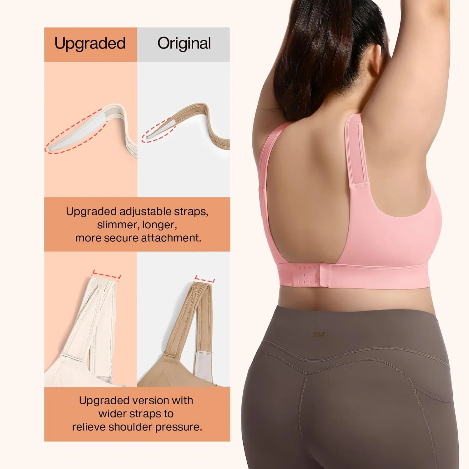 High Impact Sports Bras for Women Adjustable Zip Front Plus Size Workout Bra Full Coverage Removable Padded Running