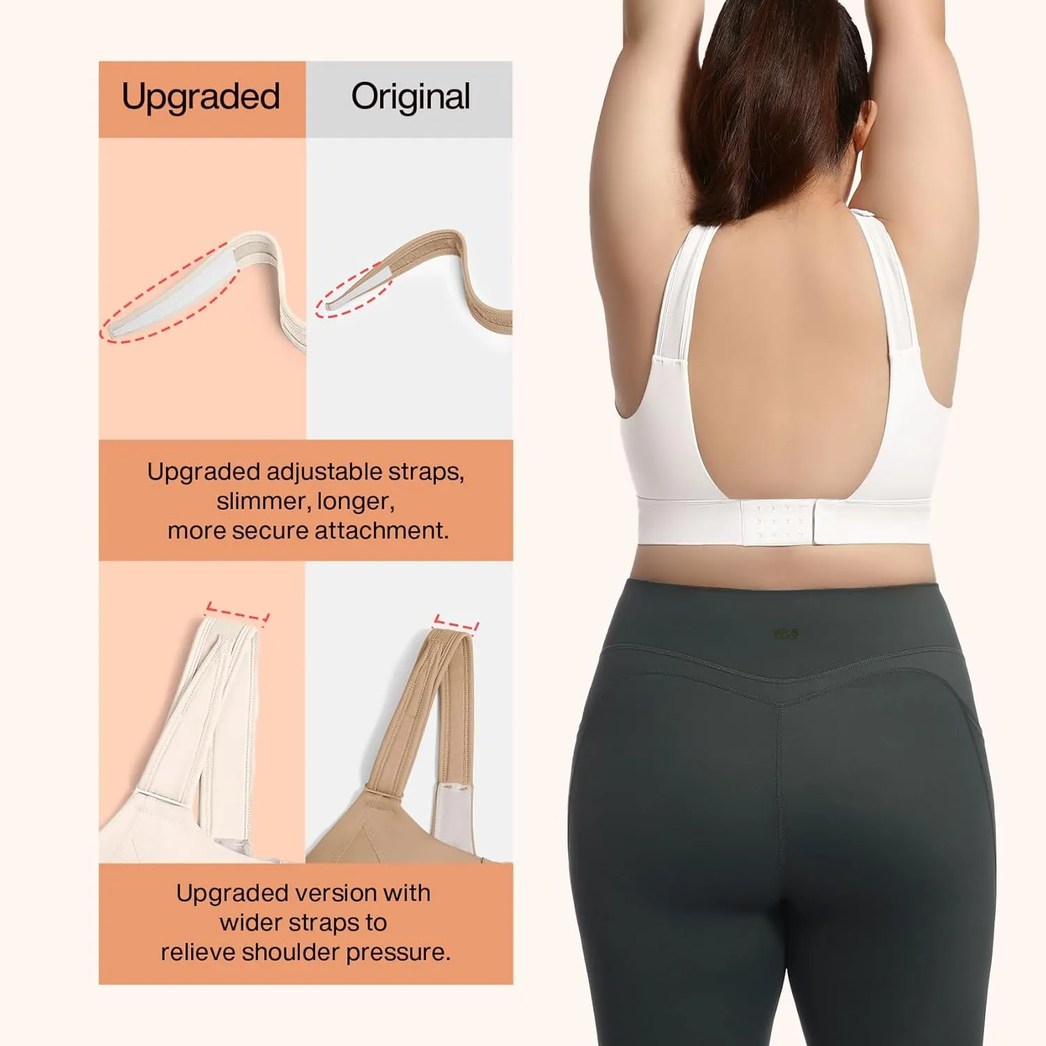 High Impact Sports Bras for Women Adjustable Zip Front Plus Size Workout Bra Full Coverage Removable Padded Running