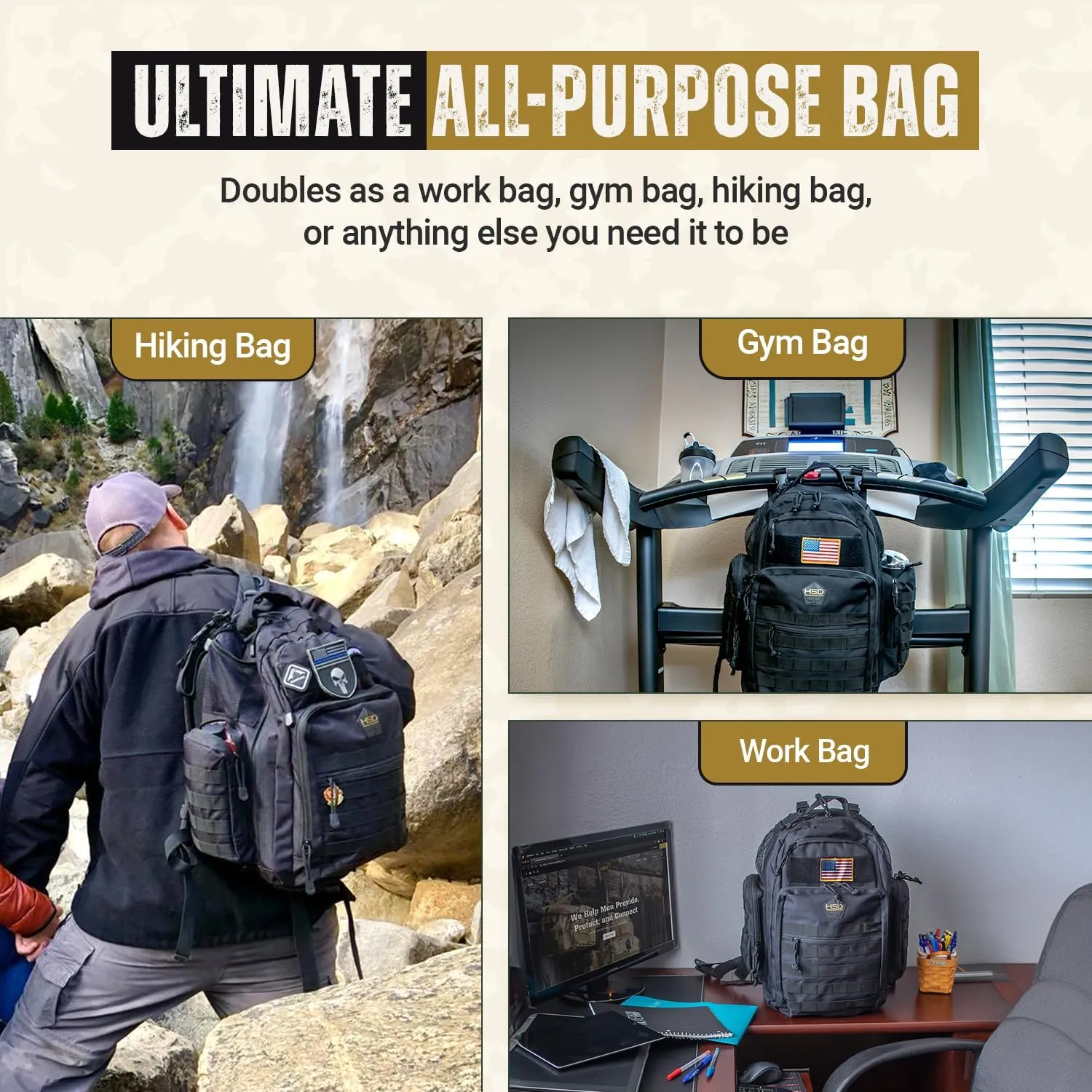 HighSpeedDaddy - Baby Diaper Backpack, Military-Grade, Waterproof, Compact Baby Travel Bag w/Stroller Straps & Tablet Sleeve
