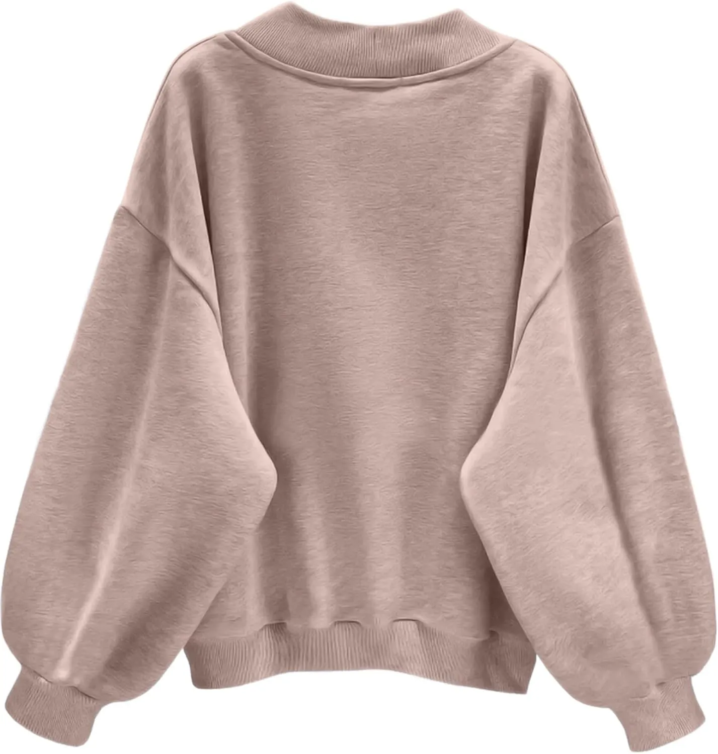 Hilinker Womens V Neck Oversized Sweatshirts Casual Drop Shoulder Long Sleeve Pullover Tops
