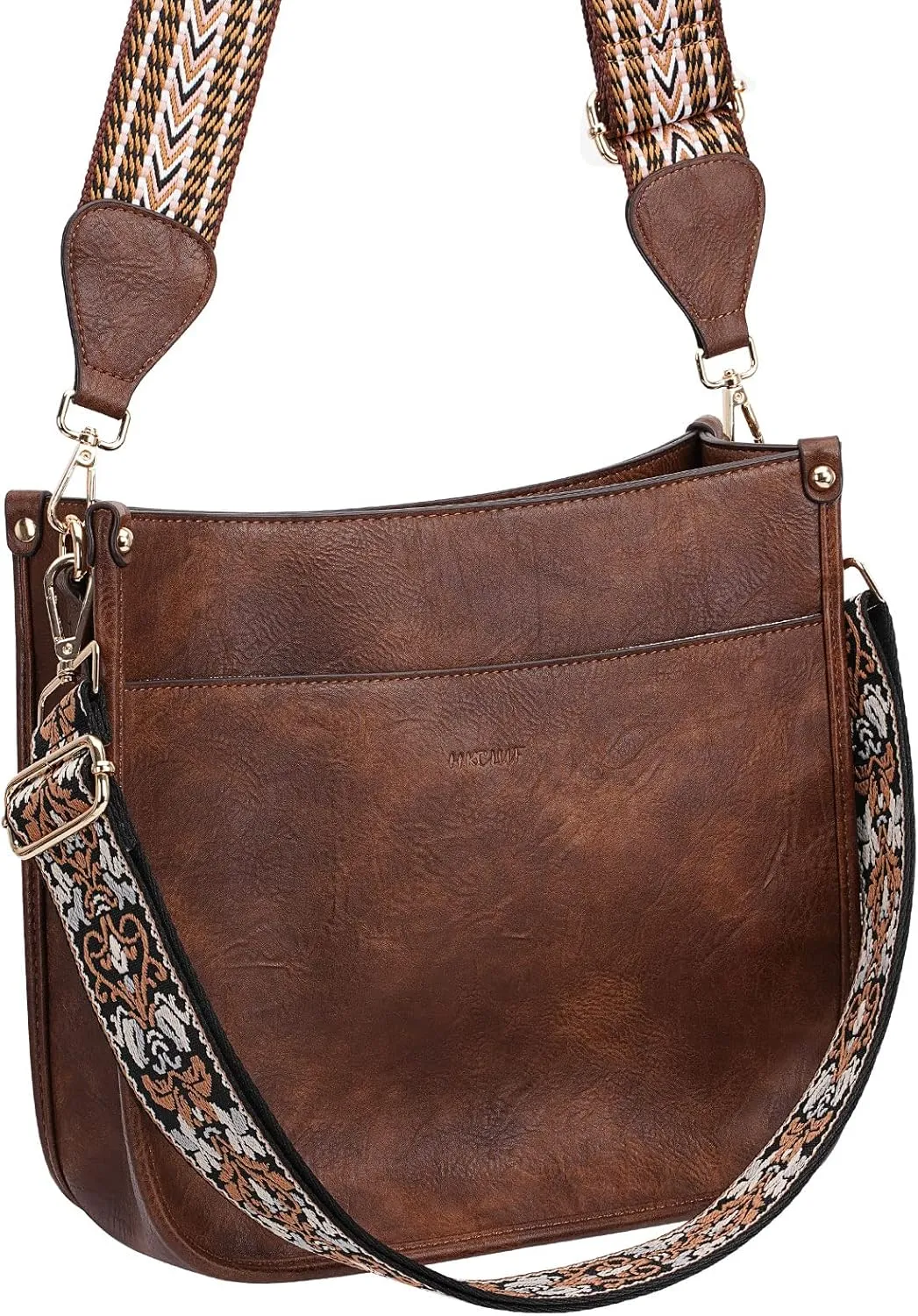 HKCLUF Crossbody Bag Purse for Women 2PCS/Set Leather Hobo Handbag Wallet Set With 2Adjustable Guitar Strap Shoulder Bag