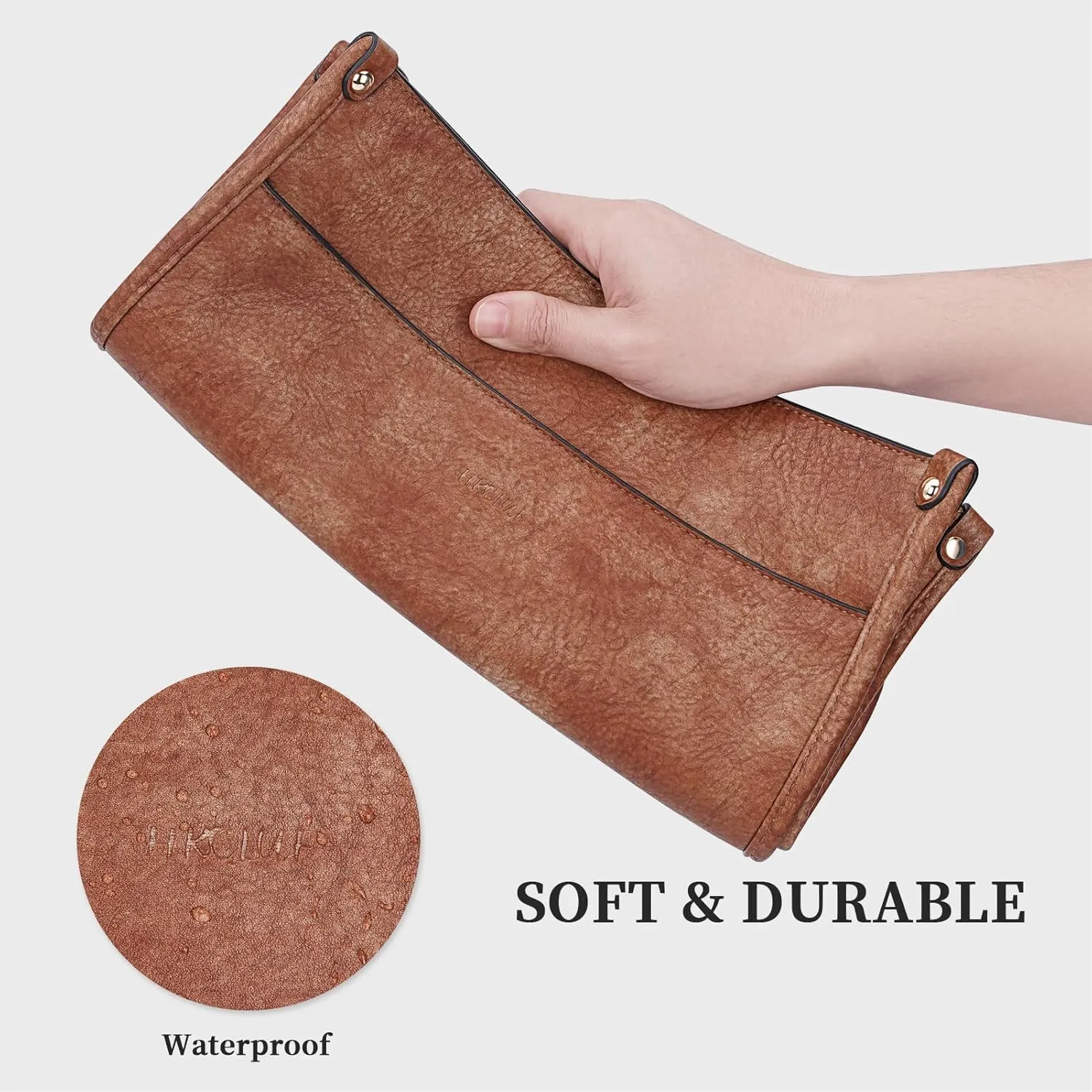 HKCLUF Crossbody Bag Purse for Women 2PCS/Set Leather Hobo Handbag Wallet Set With 2Adjustable Guitar Strap Shoulder Bag
