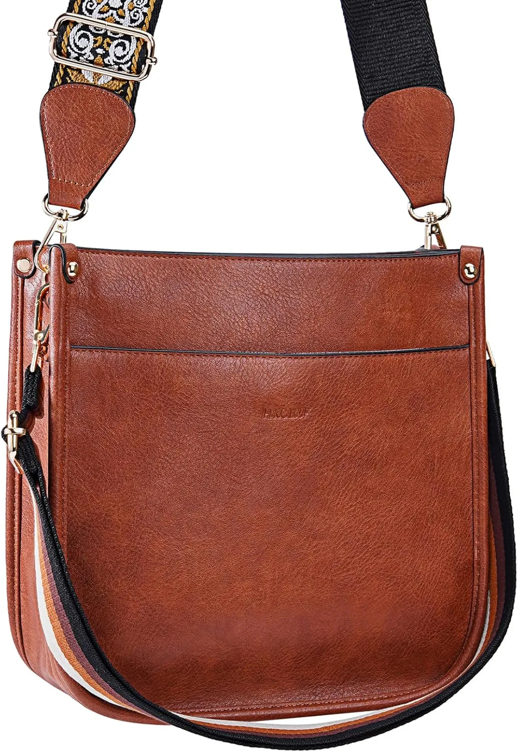HKCLUF Crossbody Bag Purse for Women 2PCS/Set Leather Hobo Handbag Wallet Set With 2Adjustable Guitar Strap Shoulder Bag