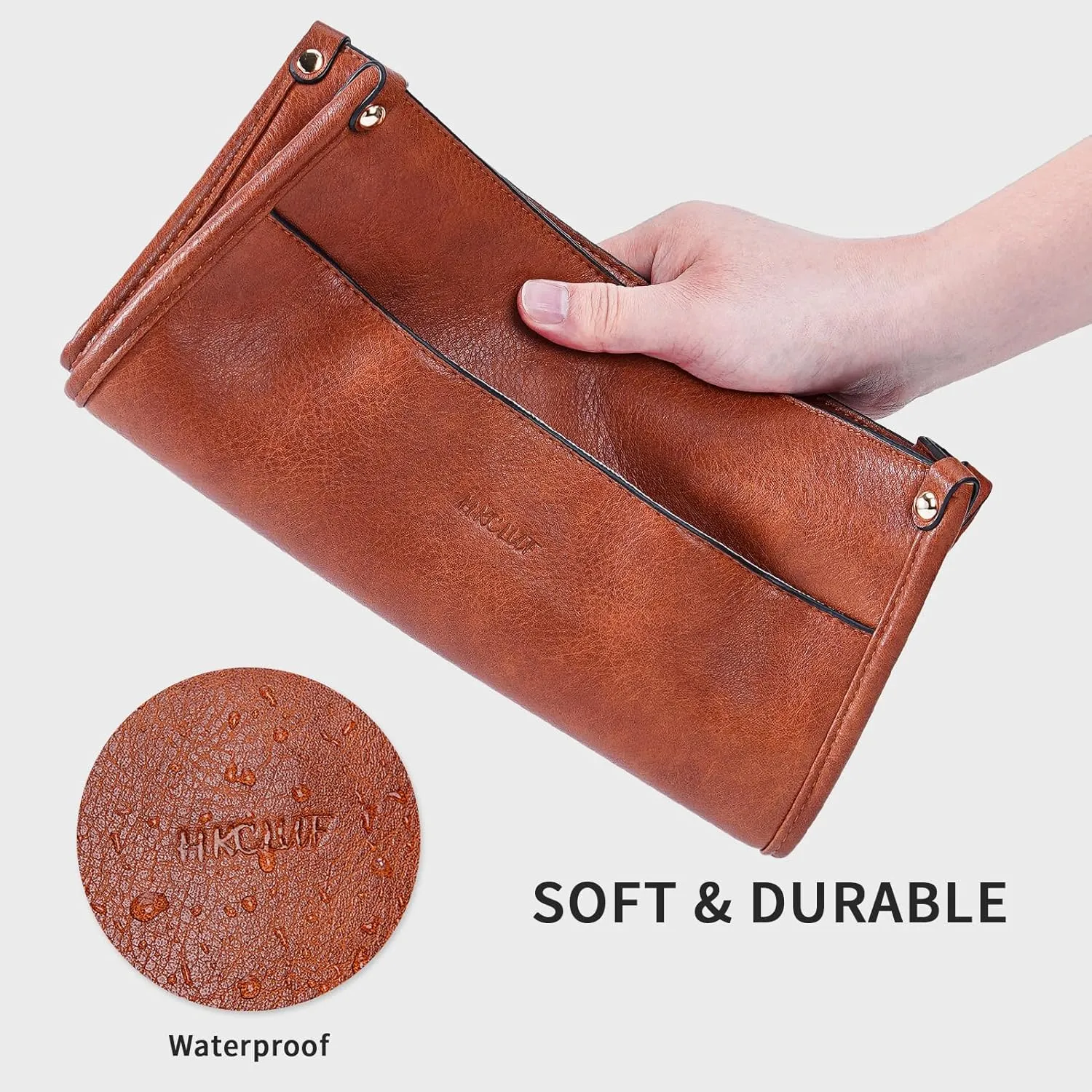 HKCLUF Crossbody Bag Purse for Women 2PCS/Set Leather Hobo Handbag Wallet Set With 2Adjustable Guitar Strap Shoulder Bag