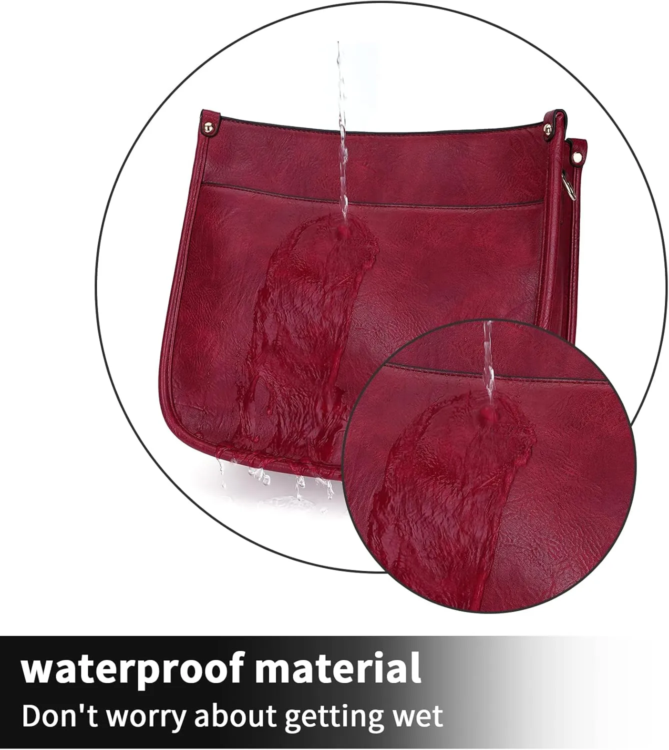 HKCLUF Crossbody Bags for Women Trendy Vegan Leather Hobo Handbags With 2PCS Adjustable Guitar Strap Shoulder Bucket Bags