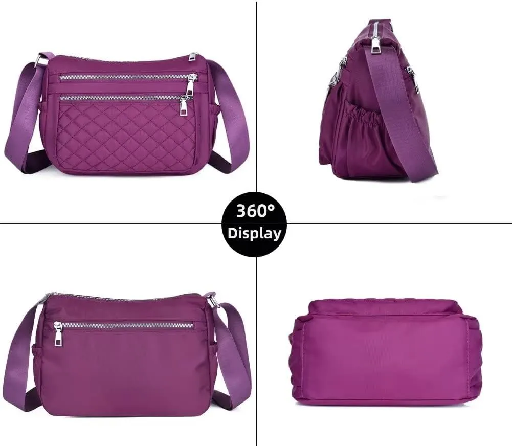 Hobo Bags for Women Casual Quilted Crossbody Purse Waterproof Shoulder Messenger Bag Lightweight Pocketbooks