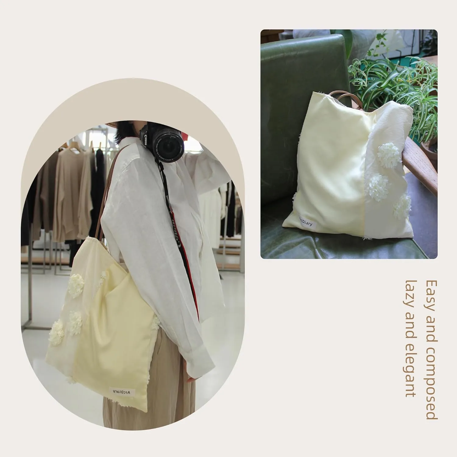 Hobo Bags for Women, Large Capacity Shoulder Tote with Inner Pockets