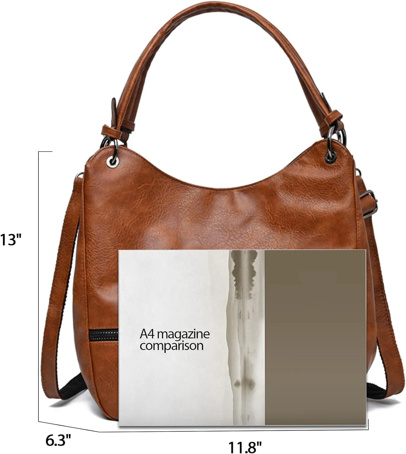 Hobo Bags for Women Large Top Handle Purse PU Leather Shoulder Bags-with Adjustable Strap