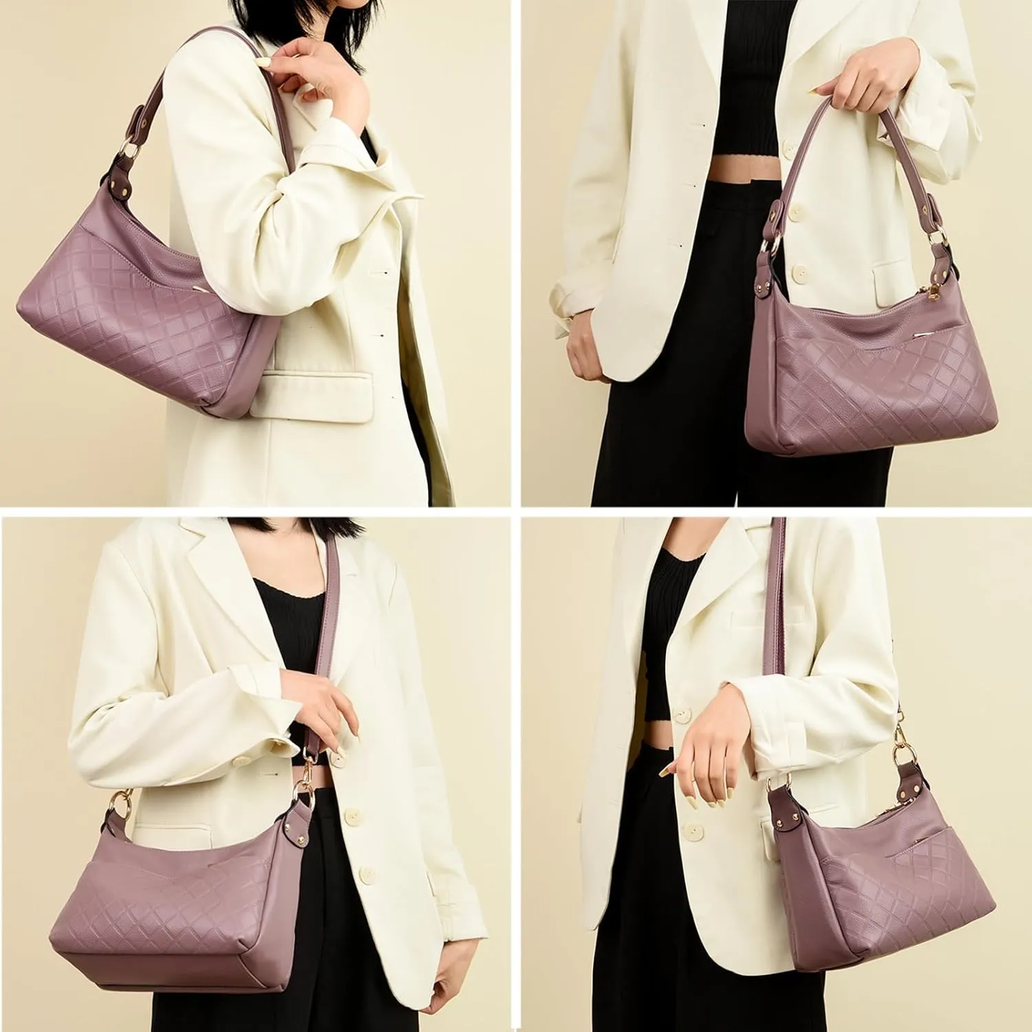 Hobo Bags for Women PU Leather Crossbody Purses Trendy Shoulder Handbag Tote Bag Satchel Bag