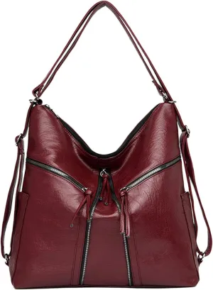 Hobo Bags for Women PU Leather Shoulder Bags Large Hobo Crossbody Purse 3 Way Womens' Handbags