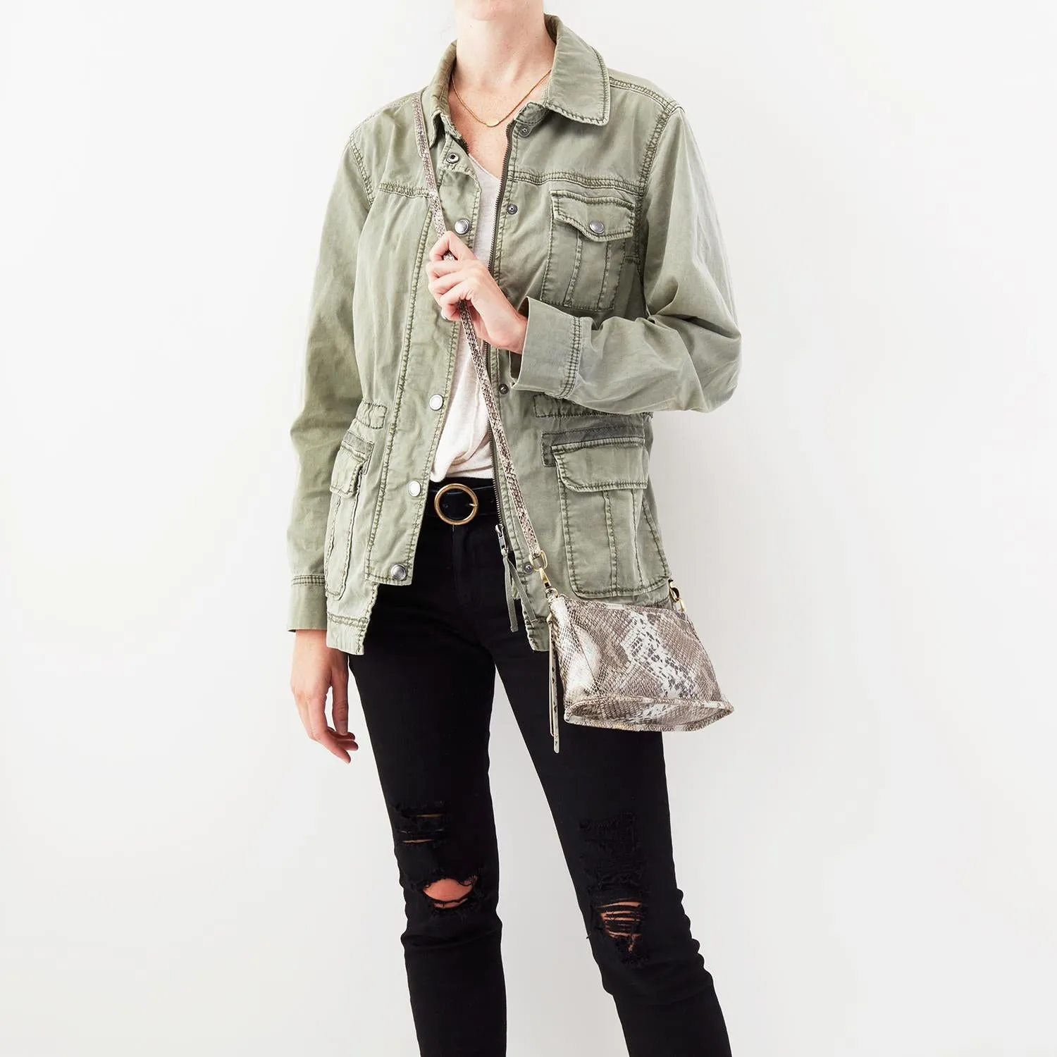 Hobo Cadence Platinum Shimmer Leather