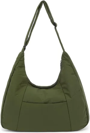 Hobo Crossbody Bags for Women, Puffer Tote Bag Quilted Shoulder Bag, Casual Puffer Purse for Travel