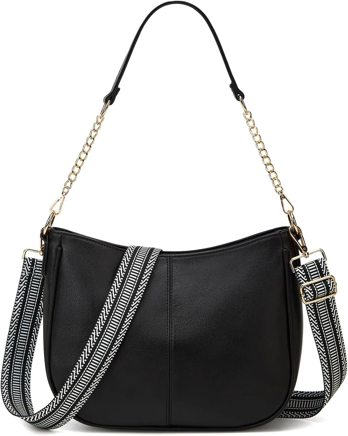 Hobo Crossbody Bags for Women Trendy Shoulder Purses PU Retro Handbag with 2 Types Shoulder Straps