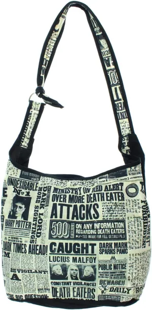Hobo Handbag Harry Potter Daily Prophet Shoulder Hogwarts Crossbody Bag Purse One Size