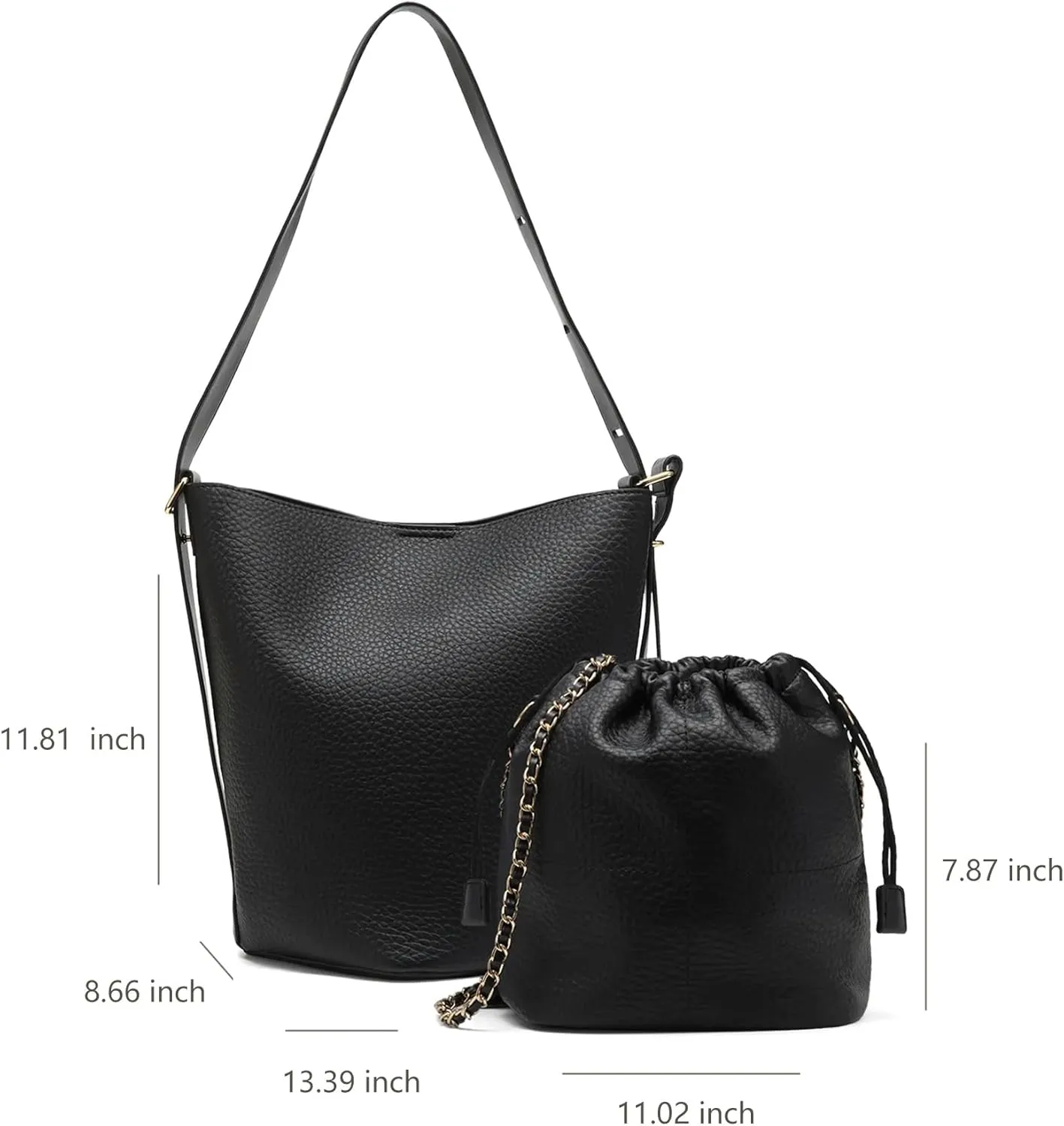 Hobo Purse, PU Leather Shoulder Bag, Tote Handbag for Work and Travel