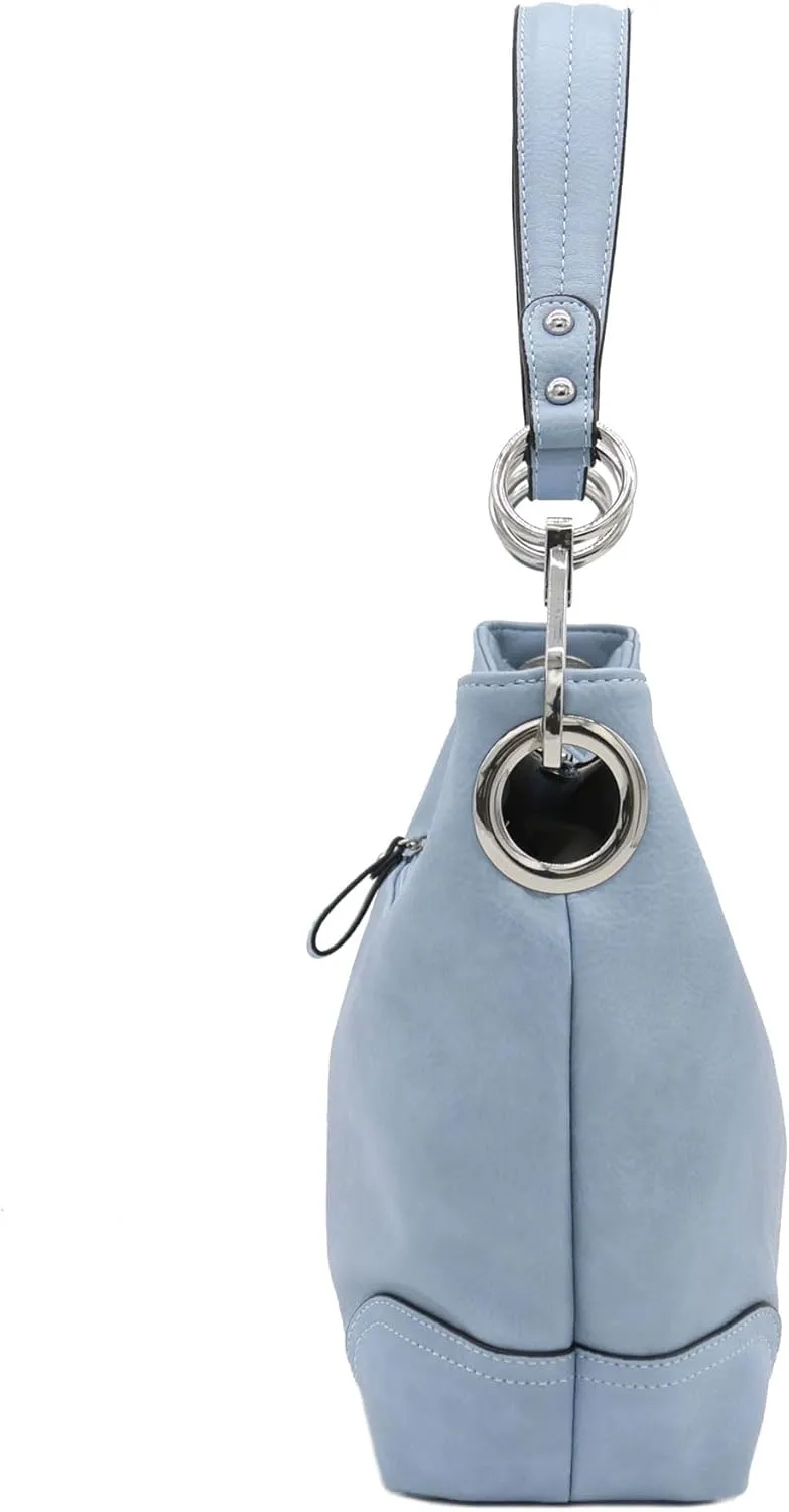 Hobo Shoulder Bag with Big Snap Hook Hardware