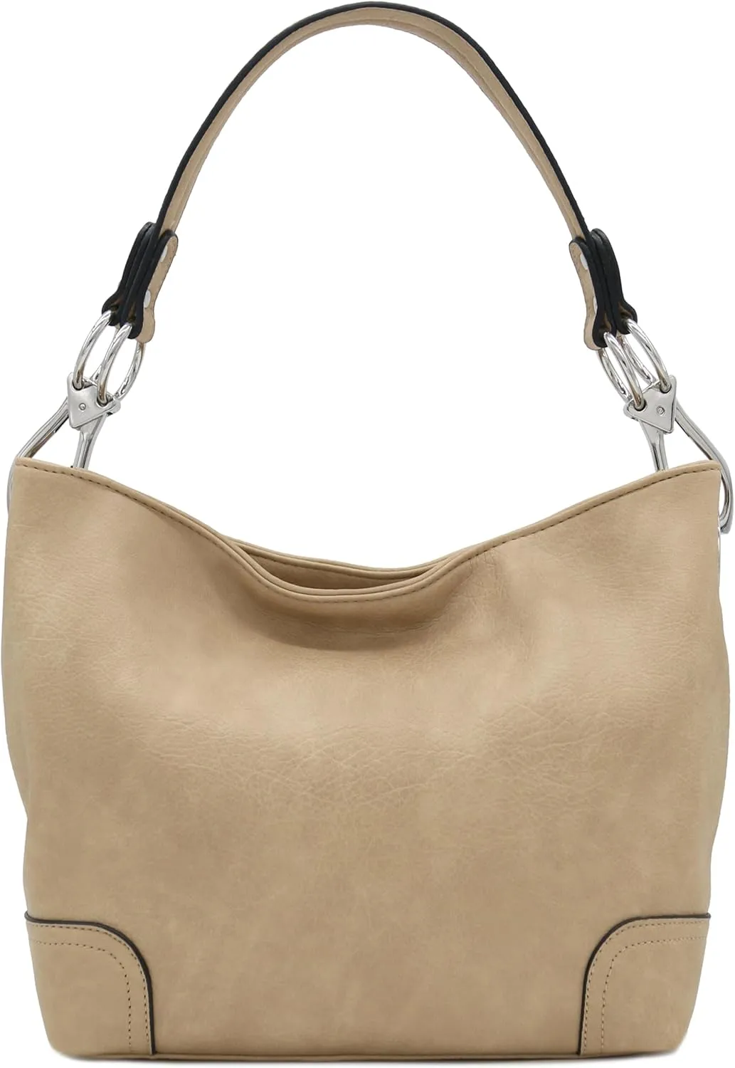 Hobo Shoulder Bag with Big Snap Hook Hardware