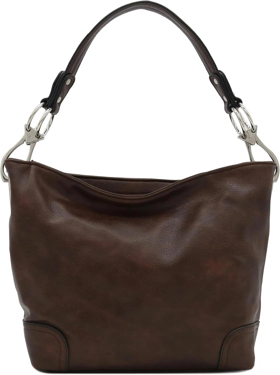 Hobo Shoulder Bag with Big Snap Hook Hardware