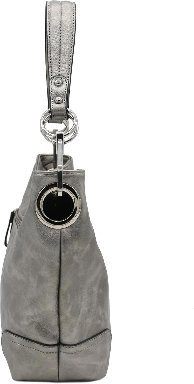 Hobo Shoulder Bag with Big Snap Hook Hardware