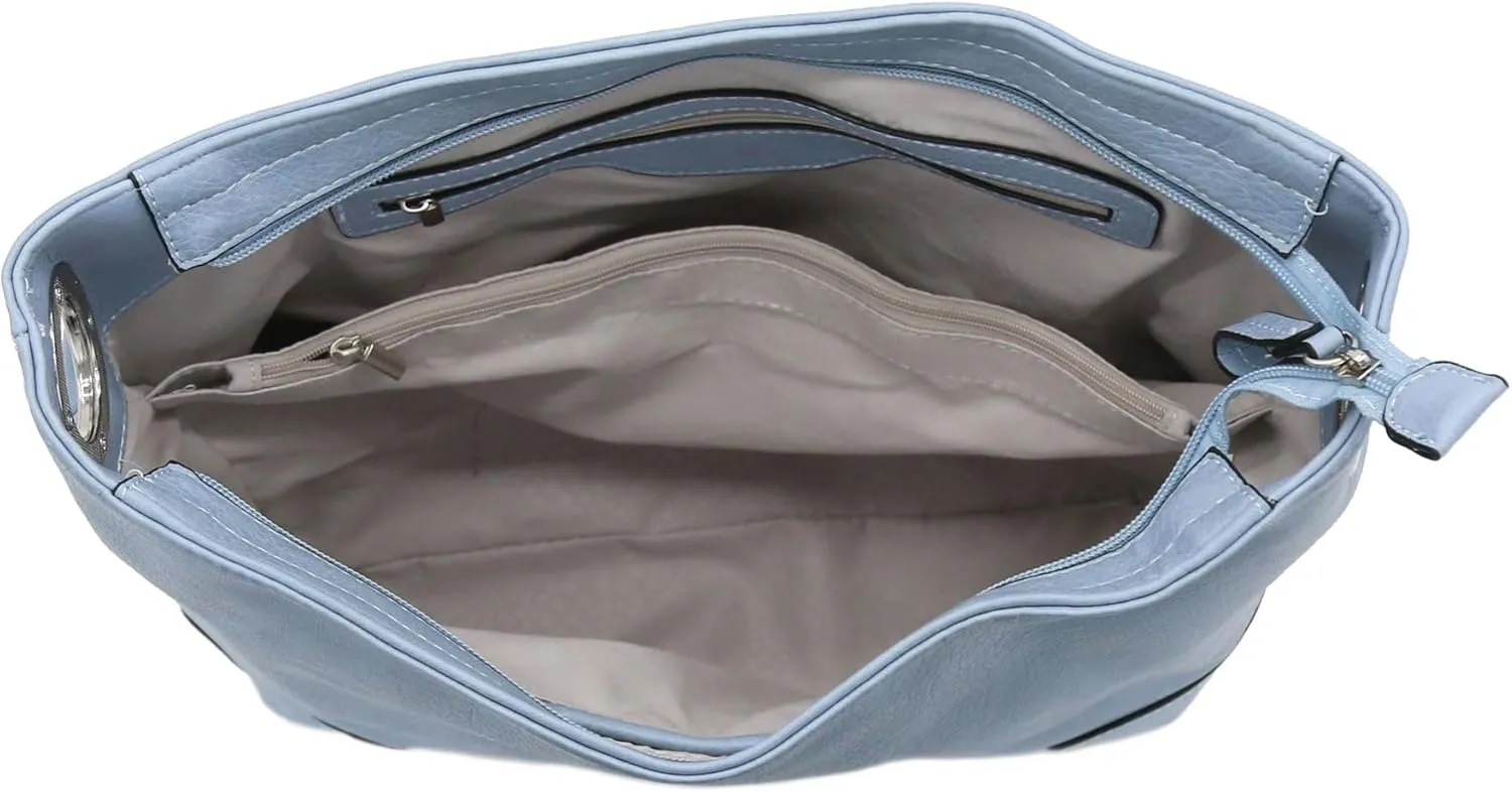 Hobo Shoulder Bag with Big Snap Hook Hardware