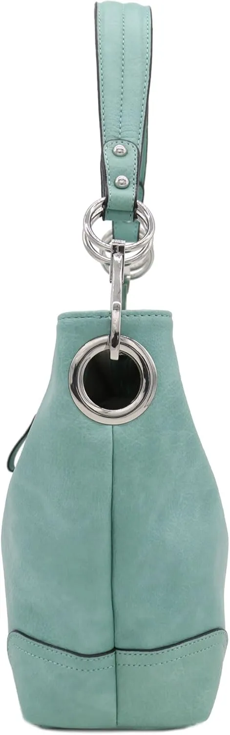 Hobo Shoulder Bag with Big Snap Hook Hardware