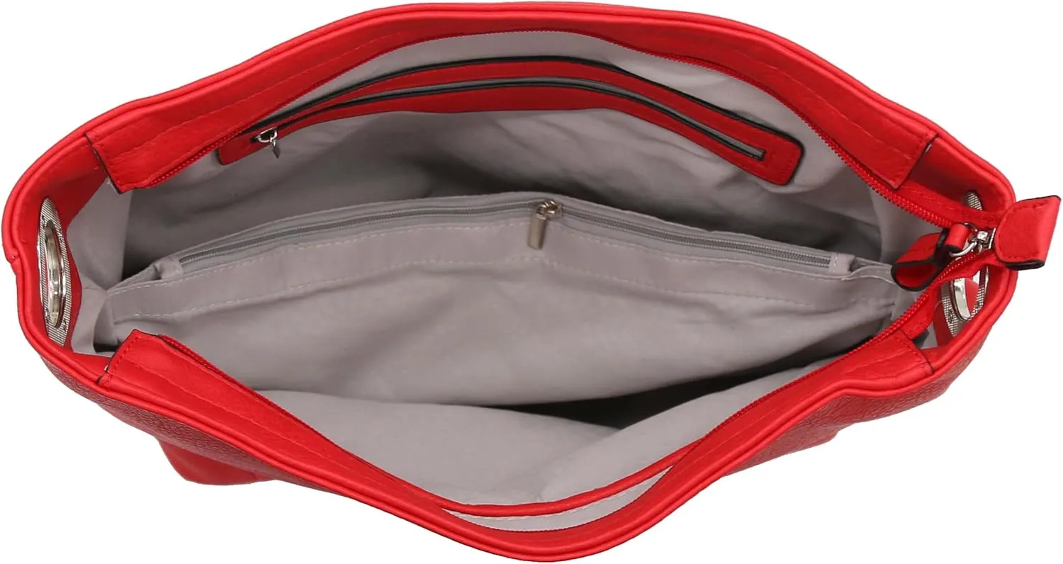 Hobo Shoulder Bag with Big Snap Hook Hardware