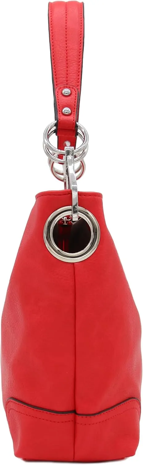 Hobo Shoulder Bag with Big Snap Hook Hardware