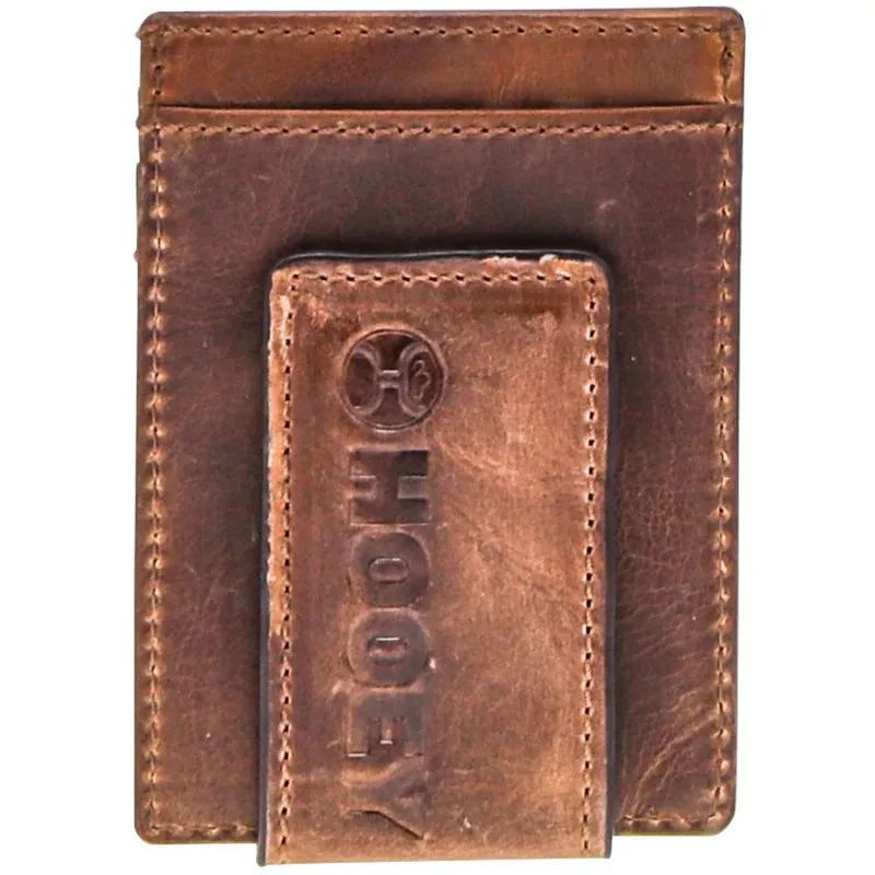 Hooey 2.0 Brown Embossed Leather Money Clip