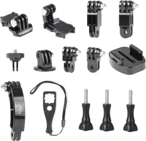 HSU Grab Bag for GoPro, Basic Adapter Including Quick Release Buckle Mount, J-Hook Buckle Mount, 3-Way Pivot Arms, Tripod Mount, 1/4 inch 20 Mount, Curved Extension arm and Thumbscrews
