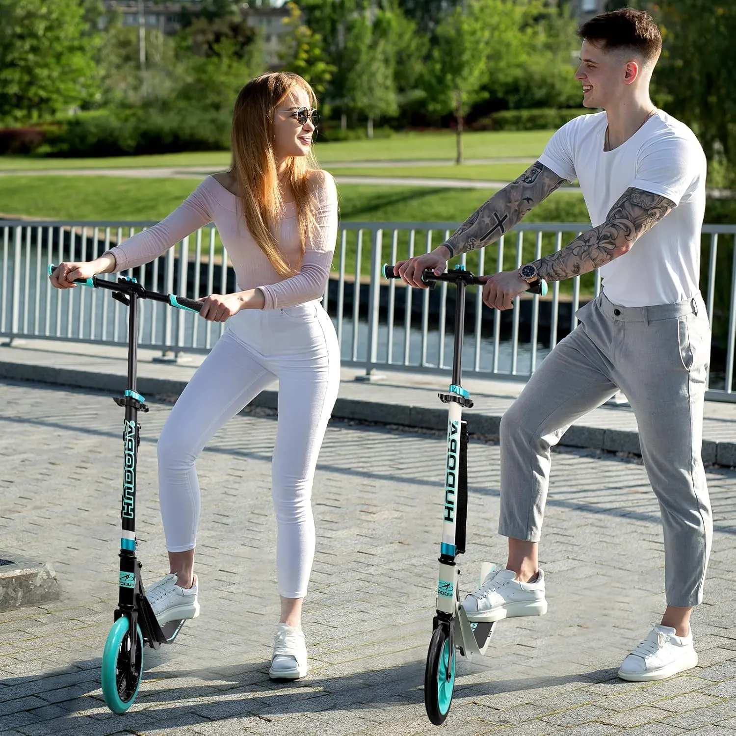 HUDORA BigWheel 209 Kick Scooter, The Original with RX Pro Technology, Folding City Scooter