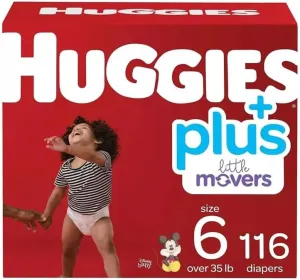 Huggies Plus Diapers, Size 6 (35  Pounds), 116 Count