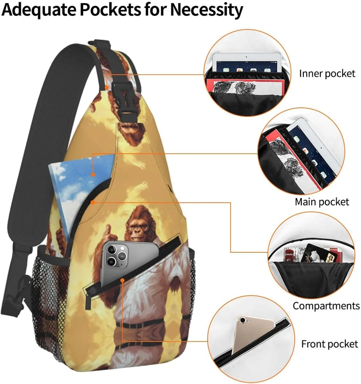 Human Nose Sling Bag For Men Crossbody Backpack,Women Shoulder Bag For Travel Sport