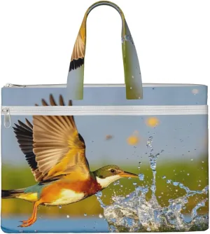 Hunting Flying Wild Print Men's and Women's Canvas Portable File Bags,Laptop Briefcase,Business Travel Office Bags