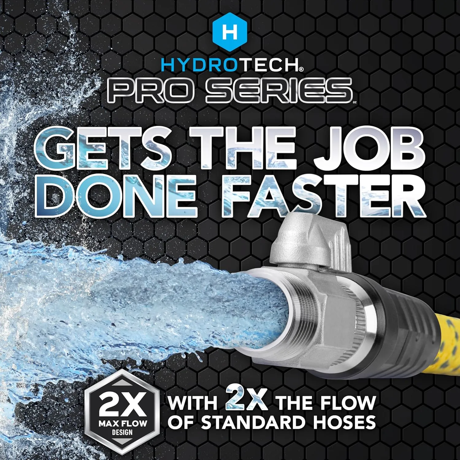 HydroTech 100 ft Expandable Garden Hose - Pro Series, 2x Max Flow, 3/4" No-Kink Flexibility, Lightweight Hose for Lawn, Garden, Car Washing, Deck and Patio Cleaning