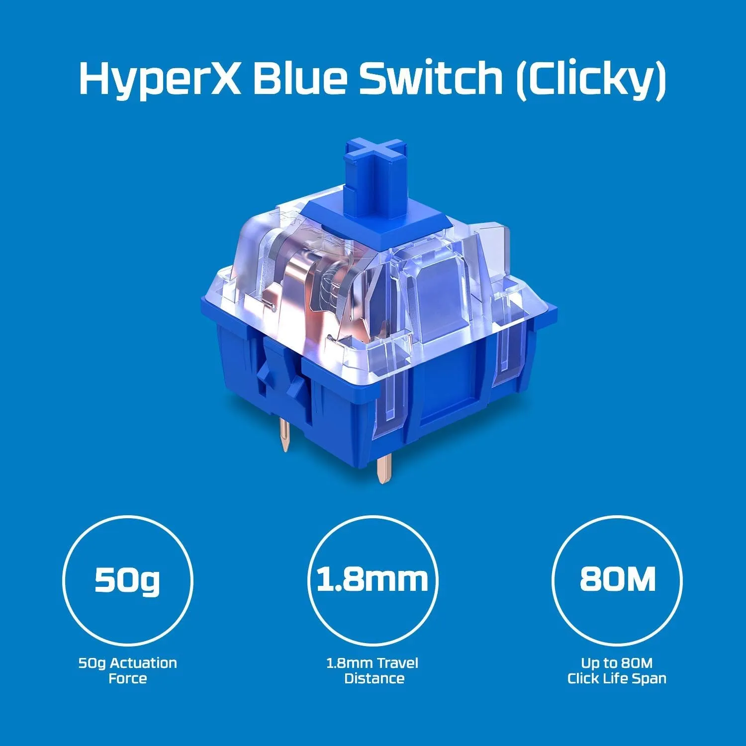 HyperX Alloy Origins - Mechanical Gaming Keyboard, Software-Controlled Light & Macro Customization, Compact Form Factor, RGB LED Backlit - Clicky HyperX Blue Switch, Full Size (Renewed)