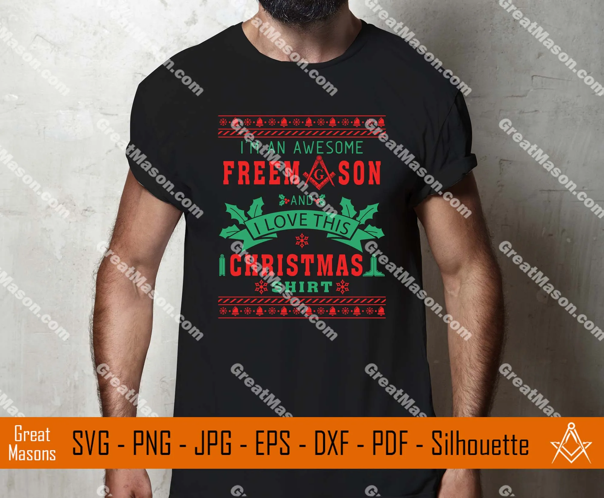 I Am An Awesome Freemason I Love Christmas Sweater SVG, Png, Eps, Dxf, Jpg, Pdf File