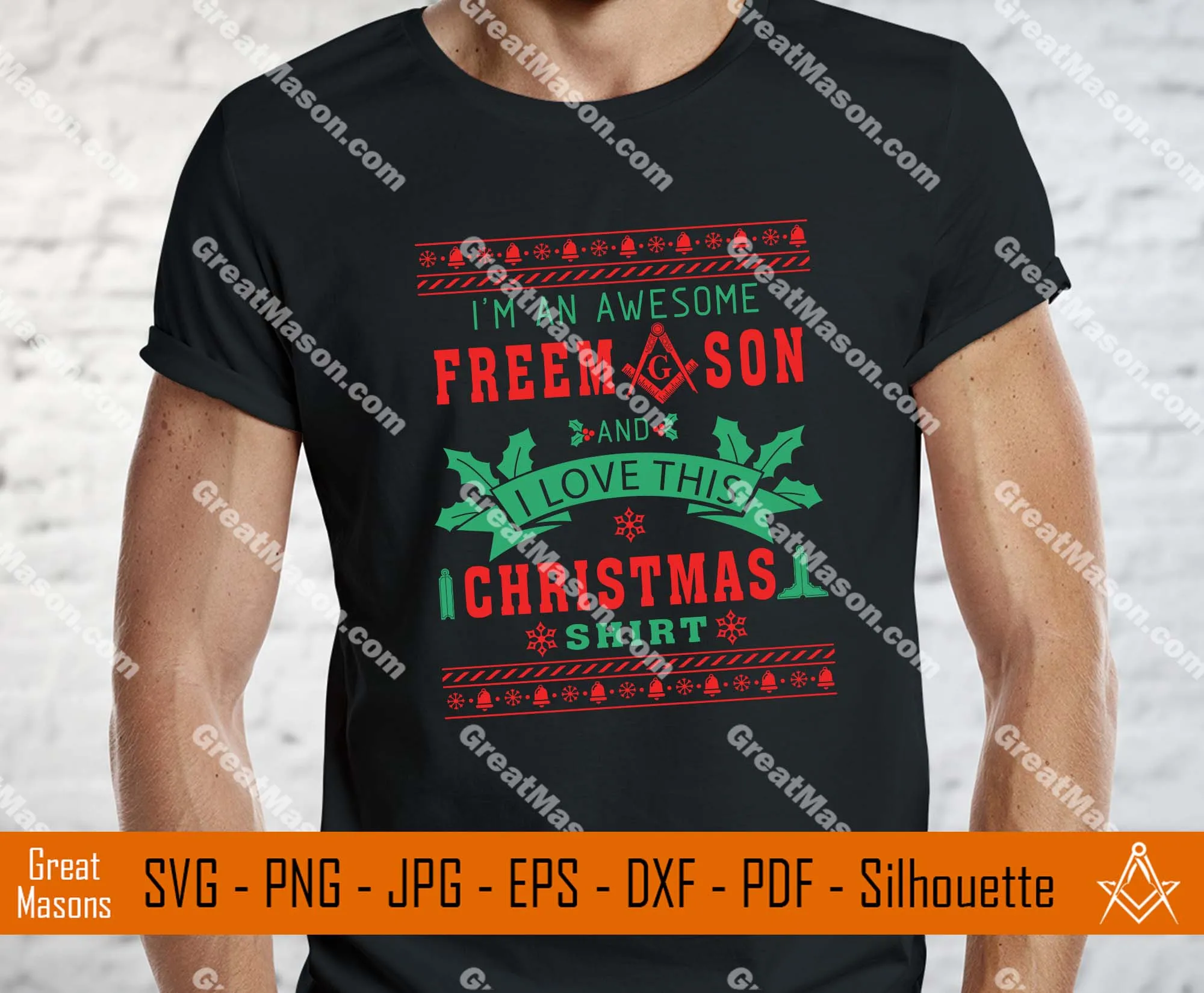 I Am An Awesome Freemason I Love Christmas Sweater SVG, Png, Eps, Dxf, Jpg, Pdf File