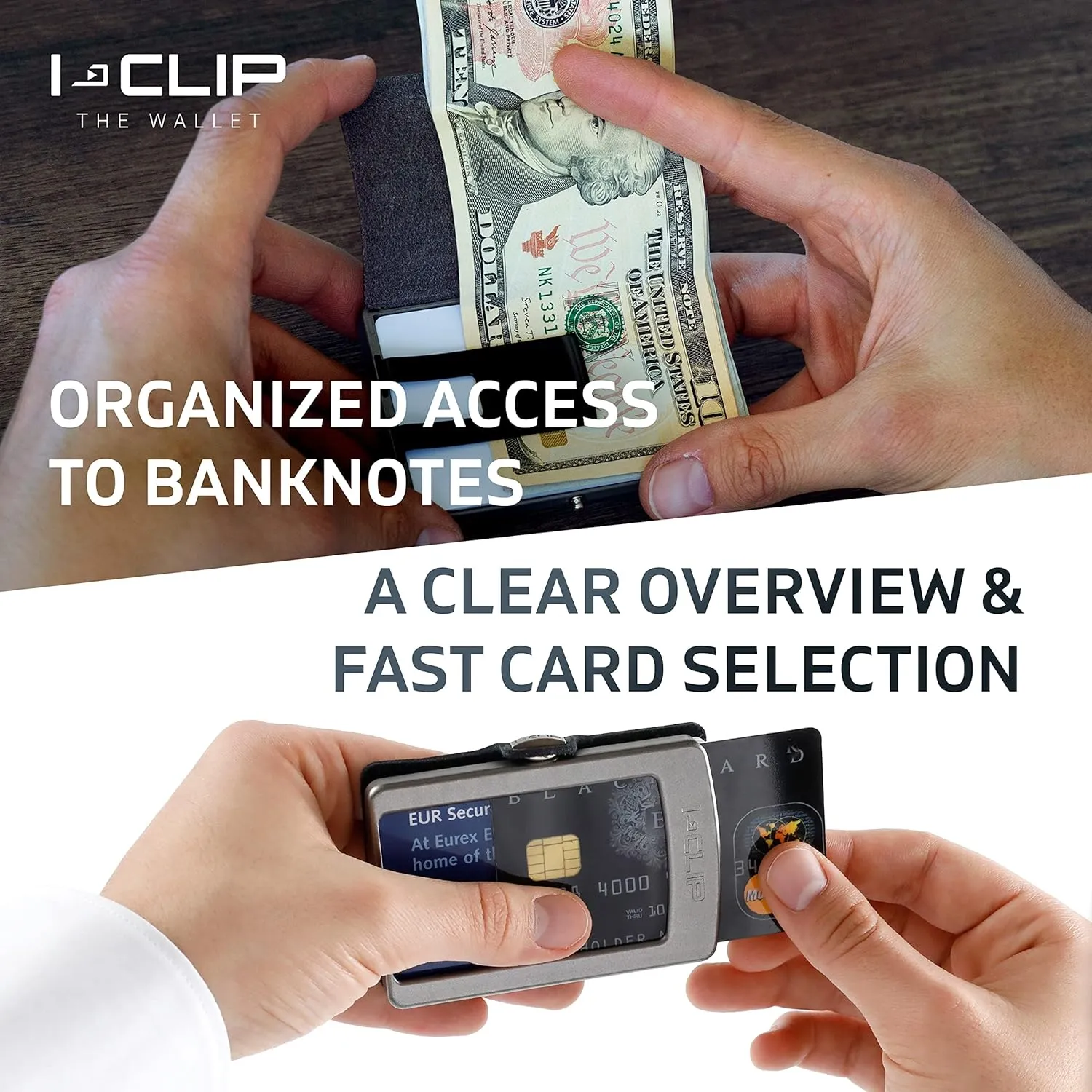 I-CLIP, Premium Men's Leather Wallet, Versatile Changeable Money clip, Secure Card Holder, Compact Men's Wallet Minimalist, Sleek Slim Design, Perfect Money Clip Wallet for Men