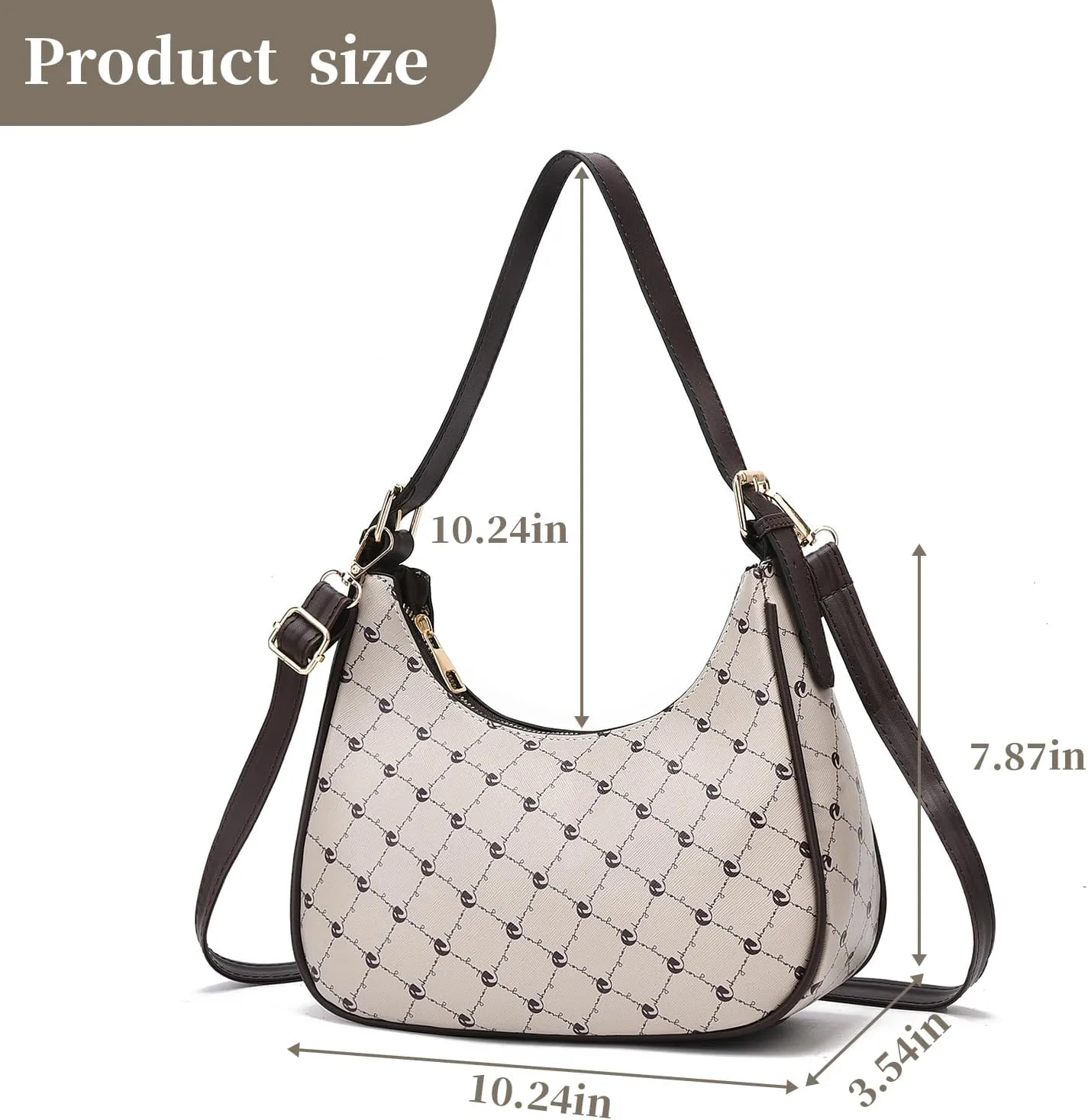I IHAYNER Shoulder Bags for Women Chic Hobo Tote Handbag Classic Clutch Bag Underarm Purse with Zipper Closure