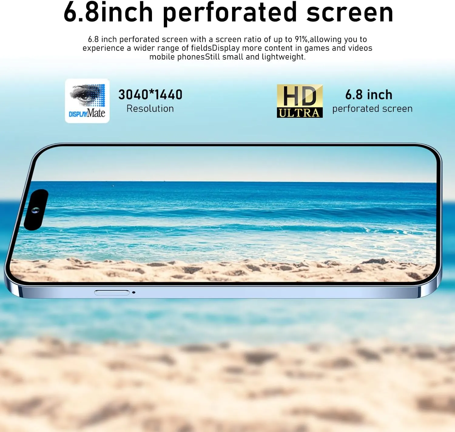 I14 Pro Max Unlocked Cell Phone,Long Battery Life 6.82" HD Screen Unlocked Phones,Android13 6 256GB Smartphone with 128G Memory Card,Dual SIM/Fingerprint Lock/Face ID/GPS (Black)