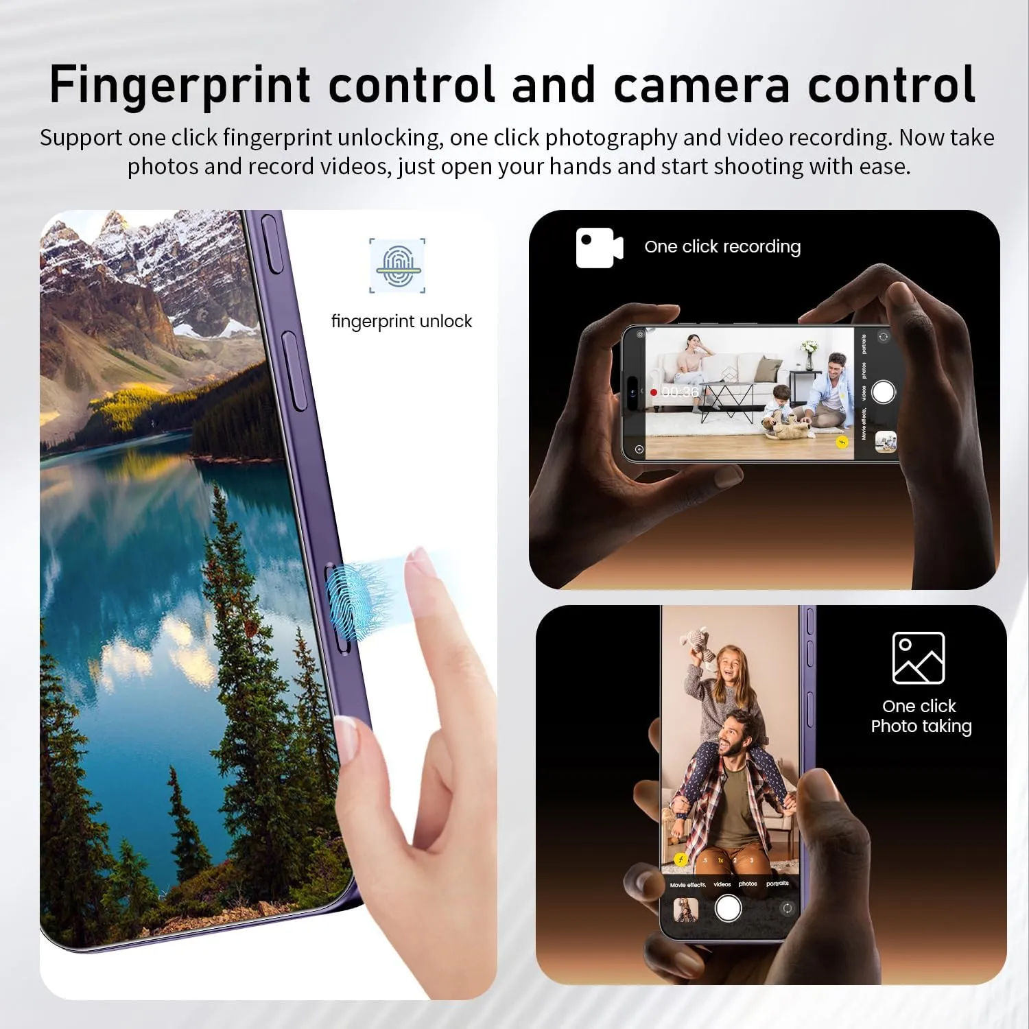 I16 PROMAX Unlocked Phone, 6.99inch Cell Phone with Android 13 12GB 512GB 7000mAh Long Battery Life, HD Screen Smartphone with Dual SIM, Fingerprint Lock, Face ID, Photos 5G Phone (Deep Purple)